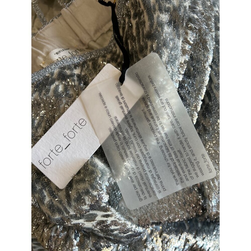 Forte Forte Encanto Fil Coupe Lurex Flare Pants Estrella Silver Womens Size 0 US - Picture 14 of 16